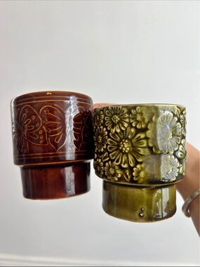 Vintage 1970s Stackable Ceramic Mugs